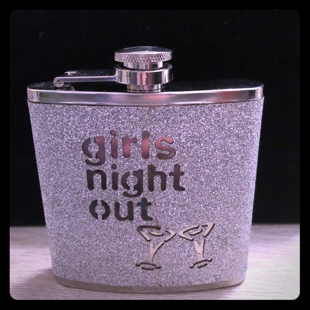 Silver glitter flask